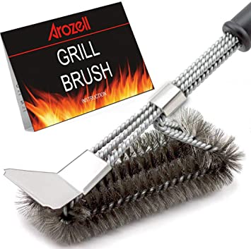 Grill Brush and Scrape, 2019 Professional Safe 18 Inches Bristle-Free Stainless Steel Woven Wire Cleaning Brush for All Grill Type