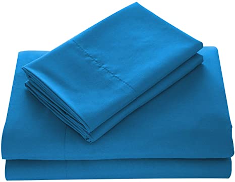 Wavva Bedding Luxury 4-Pcs Bed Sheets Set- 1800 Deep Pocket, Wrinkle & Fade Resistant (King, Ocean Blue)