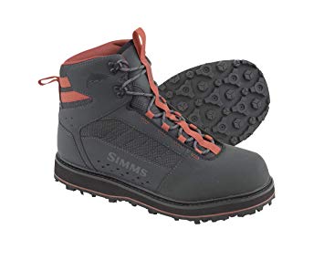 Simms Tributary Rubber Sole Wading Boots for Adults –Rubber Bottom Fishing Boots – Durable Rubber Toe Cap - Neoprene Lining