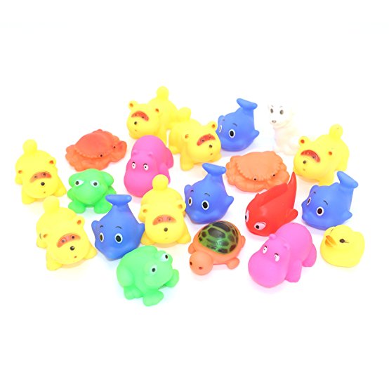 20Pack Floating Toy Rubber Animals For Kids, Party Favors, Gift,Birthdays , Baby Showers, Baby Bath Toys,Assorted