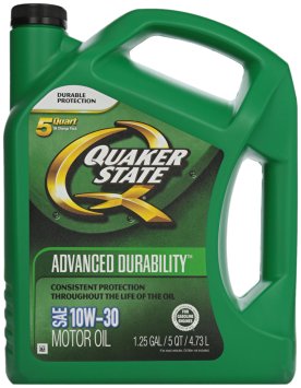 Quaker State 550024058 Advanced Durability 10W-30 Motor Oil (SN/GF-5) 5qt jug