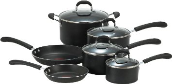 T-fal E938SA Professional Total Nonstick Thermo-Spot Heat Indicator Cookware Set 10-Piece Black