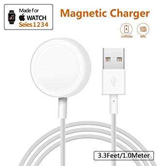 ATETION Watch Charger, iWatch Charger Charging Cable, Magnetic Wireless Portable Charger Pad 3.3 ft/1.0m Charging Cable Cord for iWatch Series 3 2 All 38mm 42mm iWatch