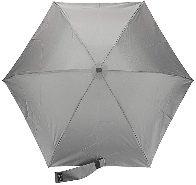 Travel Umbrella with Waterproof Case - Small and Compact for Backpack or Purse. Great Umbrella for Women, Men or Kids. (Classic Gray)