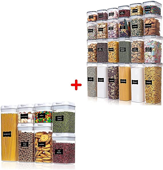 Vtopmart 7 Pcs Airtight Food Storage Containers and 24 Pcs Food Storage Containers with Airtight Lids Bundle