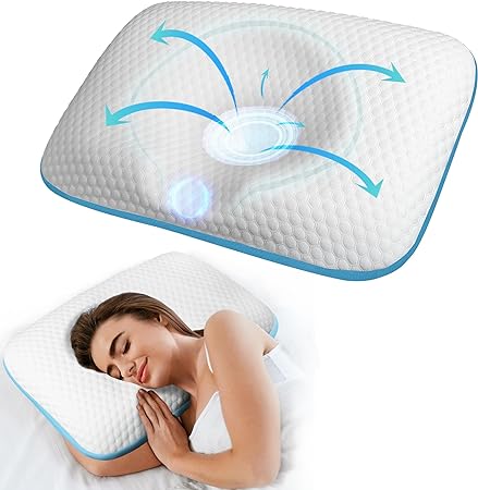 Snore Slayer Anti Snore Pillow - Patented Memory Foam Anti Snoring Device - Ergonomic Contour Stomach, Back, and Side Sleeper Pillow for Cervical Neck Pain Relief - Anti Snore Pillows for Sleeping