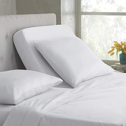 American Club Top Split-King: Adjustable King Bed Sheets - 4PC Bed Sheet Set - 100% Egyptain Cotton - 400 Thread Count - 15 Inch Deep Pocket, Top Split King, White - Split Down 34 inches from The top