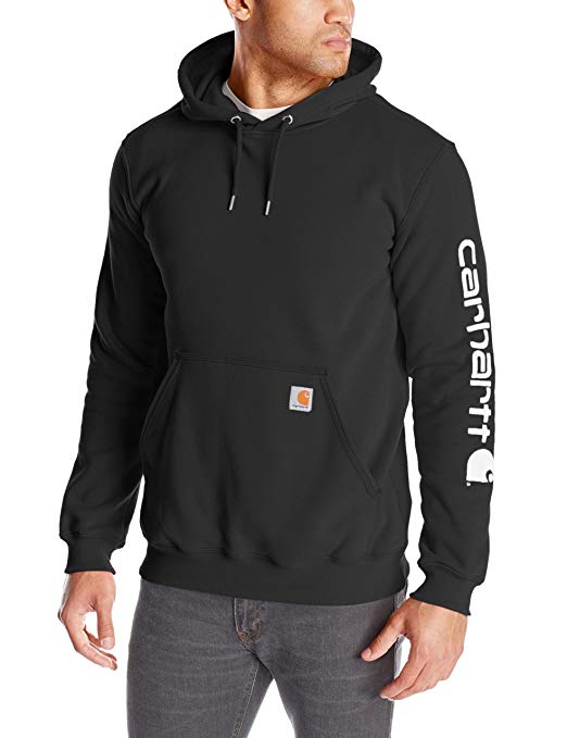 Carhartt Men's Midweight Sleeve Logo Hooded Sweatshirt