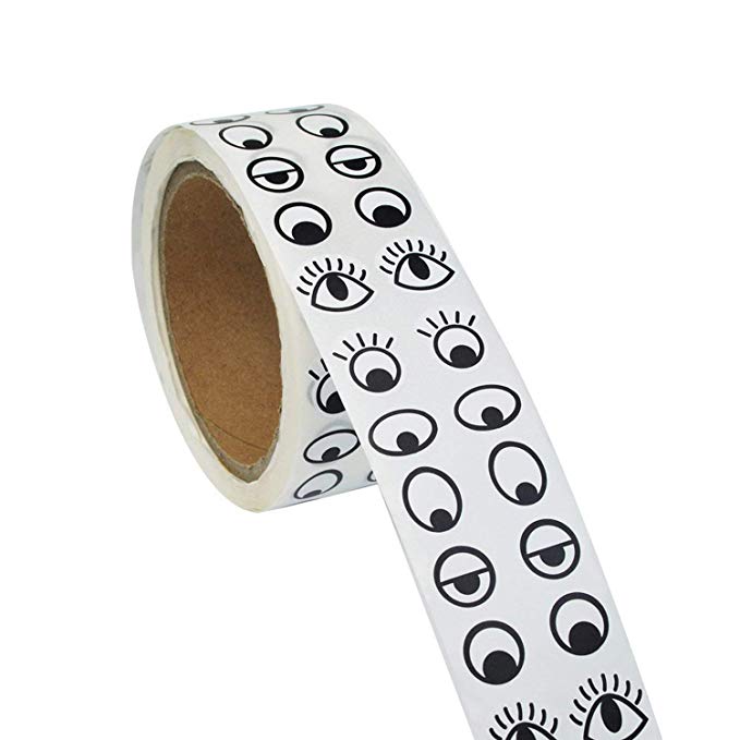 BCP Black Color Eye Sticker Labels -1000 Pair per roll