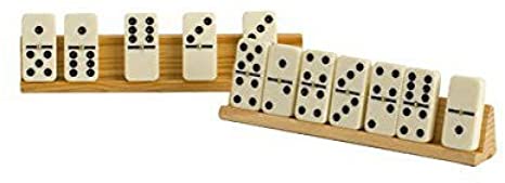 Wooden Domino Holder Tray, Set of 2