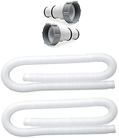 Intex Pump Replacement Hose Adapter A w/ Collar & 1.25” Pool Pump Hose (2 Pack)