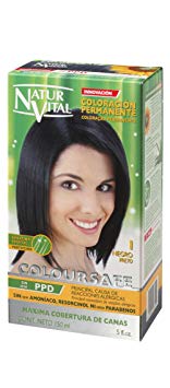 Permanent Hair Dye,Permanent Hair Color. Coloursafe, No Ammonia,Resorcinol,Parabens, or PDD. (~1 Black Hair)