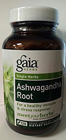 Gaia Herbs Ashwagandha Root Liquid Phyto-Capsules, 60 Count (120 Liquid Phyto Caps *NEW)