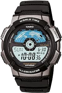 Casio Men Resin Youth Series Digital Grey Dial Watch - Ae-1100W-1Avdf(D085), Band Color-Black