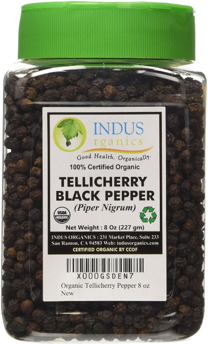 Indus Organics Black Pepper Tellicherry 8 Ounce