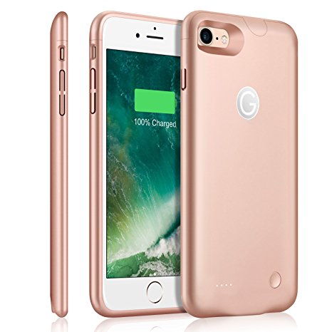 iPhone 6/6S Battery Cases 2800mAh, Gixvdcu Extended Battery Power Charger for iPhone 6/6S (4.7inch) 4 LED Indication Ultra Slim Portable Charging Covers-Rose Gold