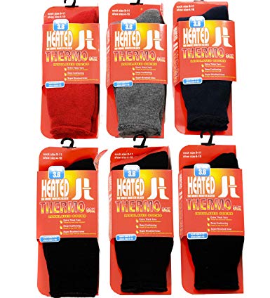 Thermal Socks For Men – 6 Pairs Insulated Heated Socks For Your Feet – Boot Socks For Extreme Temperatures By DEBRA WEITZNER