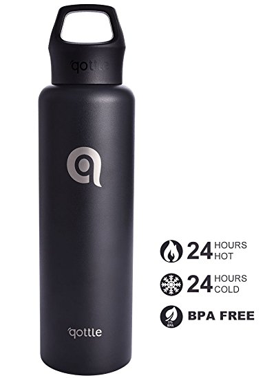 qottle 24oz Vacuum Insulated stainless steel water Bottle, double wall Vacuum for hot and cold Insulation flask for outdoor sport camping hiking