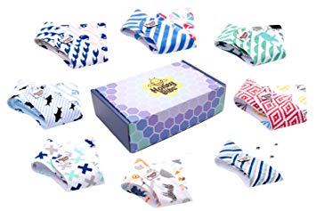Baby Bandana Bibs for Boys & Girls 8-Pack Reversible with 16 Beautiful Designs Per Box Front Back Organic Baby Shower Gift Set - Packed in USA (Boy)