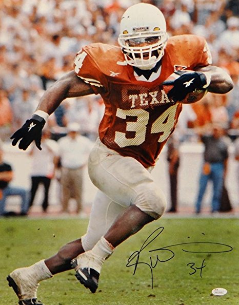Ricky Williams Signed Longhorns 16x20 Vertical Running Photo- JSA Witnessed Auth