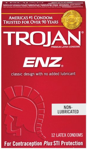 Trojan ENZ Non-Lubricated Condoms 12 Count