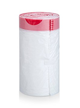 Besli 2.6 Gallons DrawString Strong Trash Bag Garbage Bag ,90 Bags (2.6 Gallon, White)
