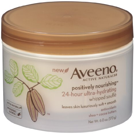 Aveeno Positively Nourishing Whipped Souffle Body Cream, 6 ounce