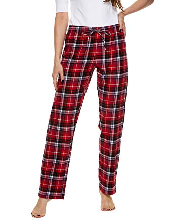 CYZ Women's 100% Cotton Super Soft Flannel Plaid Pajama/Lounge Pants