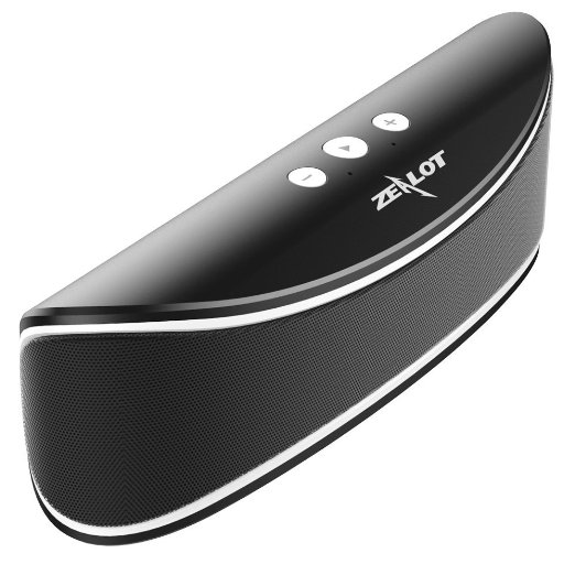 Bluetooth Speakers, ZEALOT S2 Portable Wireless Speakers, Desktop Computer Speakers with Enhanced Bass, Build in Microphone for Handfree Phone Call, 3.5mm Audio Jack I/0 (Black)