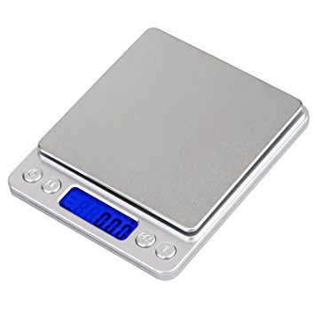 HEYFIT 500g/0.01g Digital Pocket Scale, Jewelry Gram Food Scale, Stainless Steel, 0.001oz Resolution