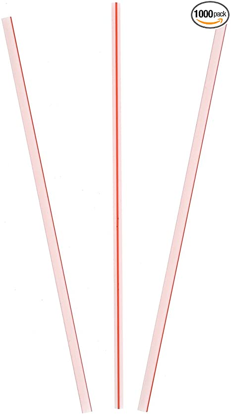 Royal 5" White with Red Stripe Sip Straw, Package of 1000