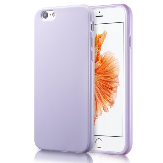 iPhone 6S Case, technext020 Apple iPhone 6S Lavender silicone Cover, Ultra Slim Gloss Gel Bumper iPhone 6 Case TPU bumper