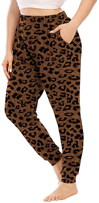 Gboomo Womens Plus Size Lounge Pants Casual Stretchy Jogger Ankle Length Loose Yoga Sweatpants with Pockets