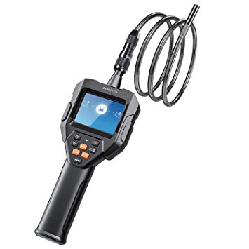 DEPSTECH Digital Borescope, 8X Zoom Inspection Camera, IP67 Waterproof Snake Industrial Endoscope with 2.8 Inch LCD Screen, Rechargeable 2600mAh Battery -1M