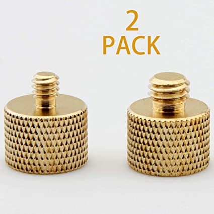 XINJUE 2 Pieces, Microphone Holder Camera Tripod Adapter Adapter, Combination Packaging, 1 Piece (1/4" Male to 5/8" Female) 1 Piece, (3/8" Male to 5/8" Female)(Brass)