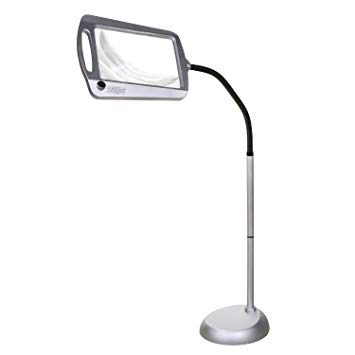 Full-Page Floor Magnifying Lamp - Silver