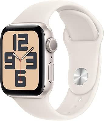 Apple Watch SE (2nd Gen) [GPS 40mm] Smartwatch with Starlight Aluminium Case with Starlight Sport Band M/L. Fitness and Sleep Trackers, Crash Detection, Heart Rate Monitor, Retina Display