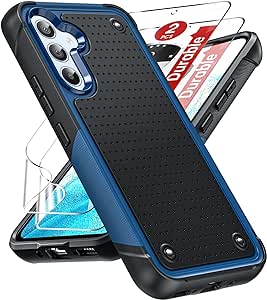 LeYi for Samsung Galaxy A54 5G Case, Samsung A54 5G Case with 2 Pack Soft Screen Protectors, Shockproof Military Grade Heavy Duty Dual Layer Protective Hard Cover Case for Samsung Galaxy A54, Blue