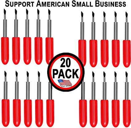 20 Pack -USA Made- Replacement Compatible Cricut Blades Imagine Explore Air 2 Create Maker Expression 45° Standard Vinyl Fabric Scrapbook Cutting Blades Replacements