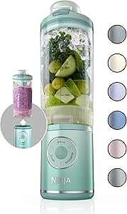 Ninja Blast Max, Portable Blender   Twist & Go, Personal Blender, Ninja Blender, Smoothie, Blend, Ice Crush, 3 Programs, Cordless, 22oz removable Vessel, Dishwasher Safe, Leakproof, Sea Glass, BC251MT