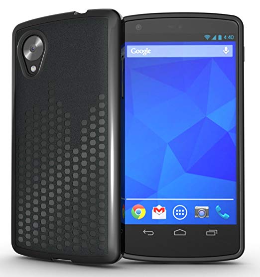 TUDIA Ultra Slim Melody TPU Bumper Protective Case for LG Google Nexus 5 (Black)
