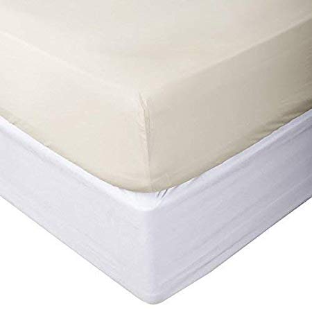 Arlinen 100% Cotton 1-Piece Fitted Bottom Sheet Fit Mattress up to 20 Inch Deep Pocket-Premium Quality-Breathable-Durable-Comfortable 600 Ultra-Soft Wrinkle Resistant Twin-XL Size Solid Ivory