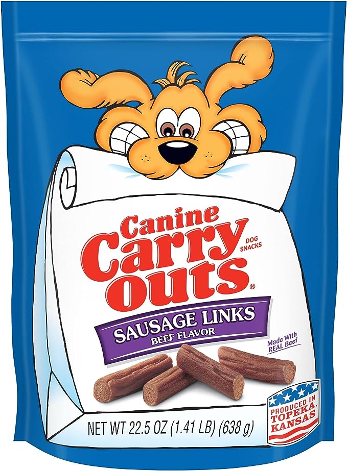 Canine Carry Outs Sausage Links Beef Flavor Dog Treats, 22.5 Ounce (Pack of 6)
