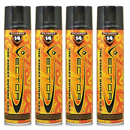 4 cans of Vector Premium 320ml 14x Filtered Refined Butane Fuel