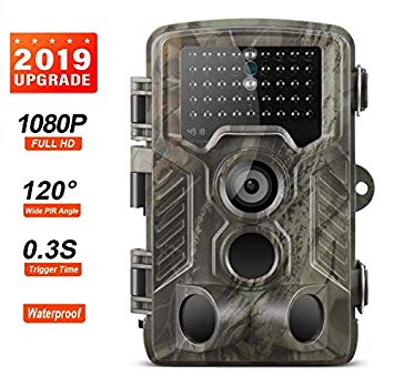 Excelvan Trail Camera 16MP 1080P Night Vision Wildlife Camera IP66 Waterproof Design 120°Detection Angle Hunting Camera With 42PCs LEDs for Wildlife Monitoring And Home Security
