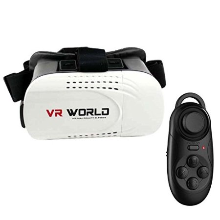 Sminiker Virtual Reality 3D glasses vr headset Video Movie Game For Google and smart phone, with adjustable focal/pupil distance(with controller)