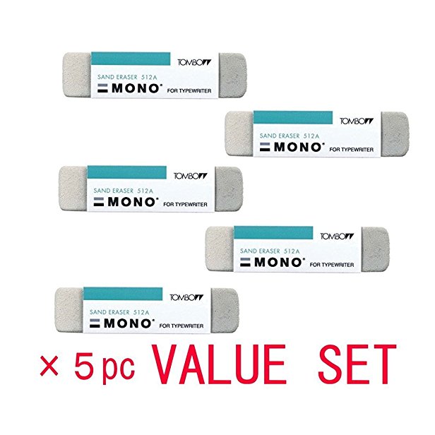Tombow MONO Sand Eraser (ES-512A) 5Pack Value Set