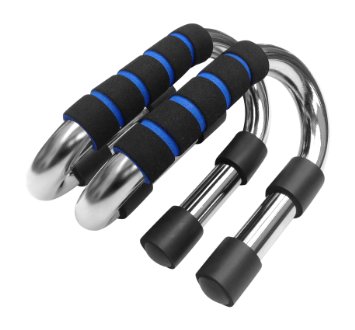 Maximiza Push-up Bars - Strong Chrome Steel Stands Suitable for any Pushup Training Program for Men or Women with Comfortable Grip in 2 Sizes and Non-slip Bars