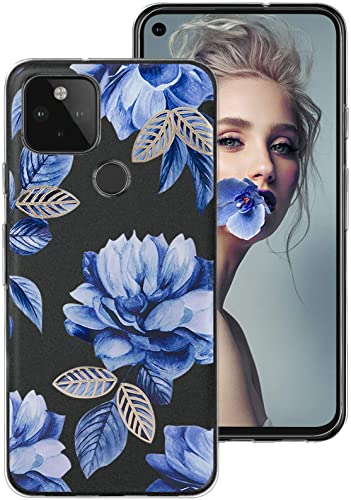 Compatible with Google Pixel 5 Case Silicone Clear TPU Cute Cat Elephant Flower Pattern Cartoons Design Ultra Thin Anti-Scratches Cases Shockproof Bumper Cover Case for Google Pixel 5 5G 6.0 inch