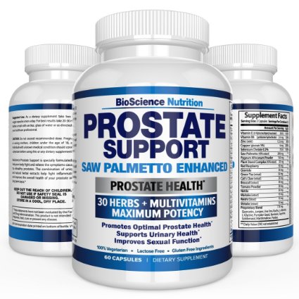 #1 Best Prostate Supplement - Saw Palmetto   30 Herbs, Vitamins, Minerals to support Prostate Health - Reduce Frequent Urination - Fight Hair Loss - Libido - All Natural Formula - USA Supplements